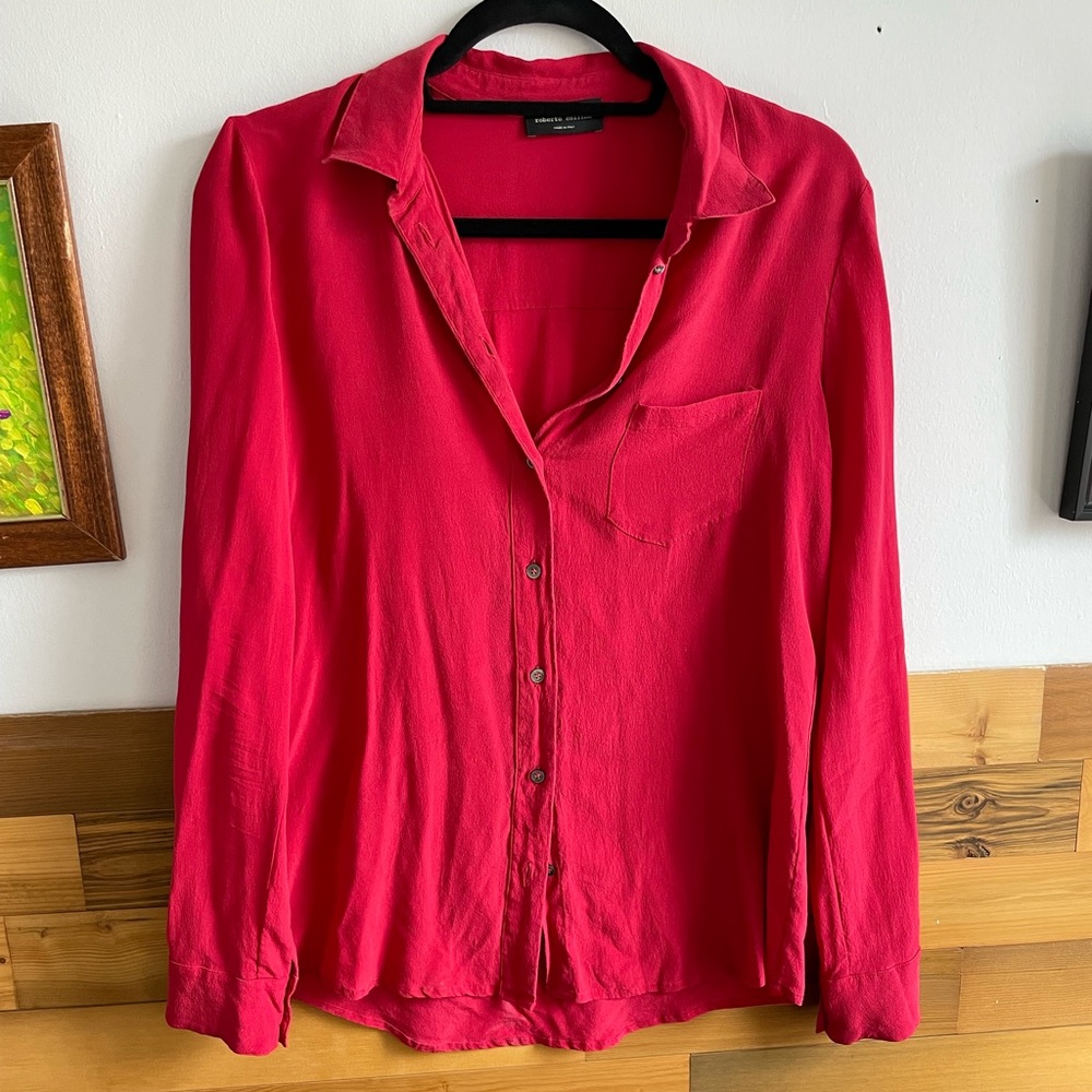 Roberto Collina red blouse. Size Small. Made in Italy